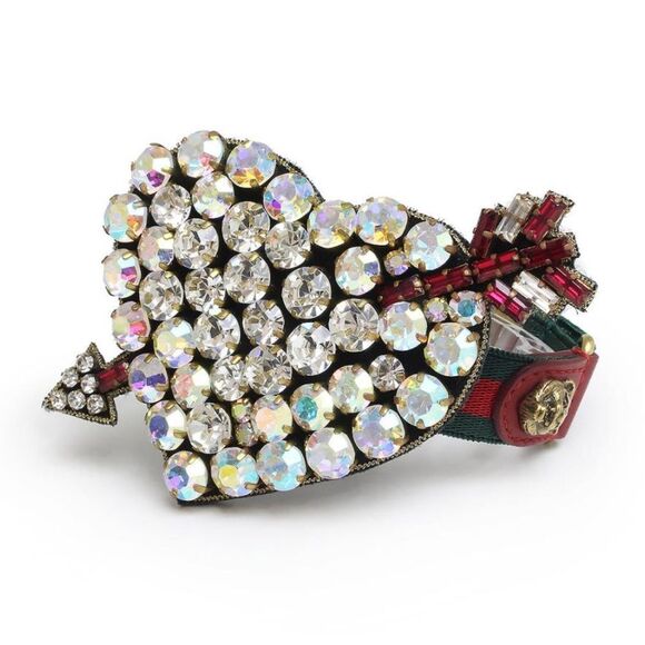 Gucci Jewelry - Gucci Heart Bracelet with Red and Silver Accents